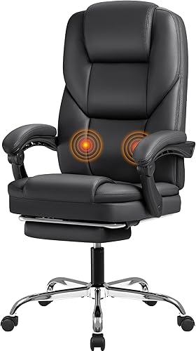 Furmax Silla de oficina ejecutiva con reposapiés, silla de oficina grande y alta, ergonómica, silla de escritorio de oficina en casa, silla