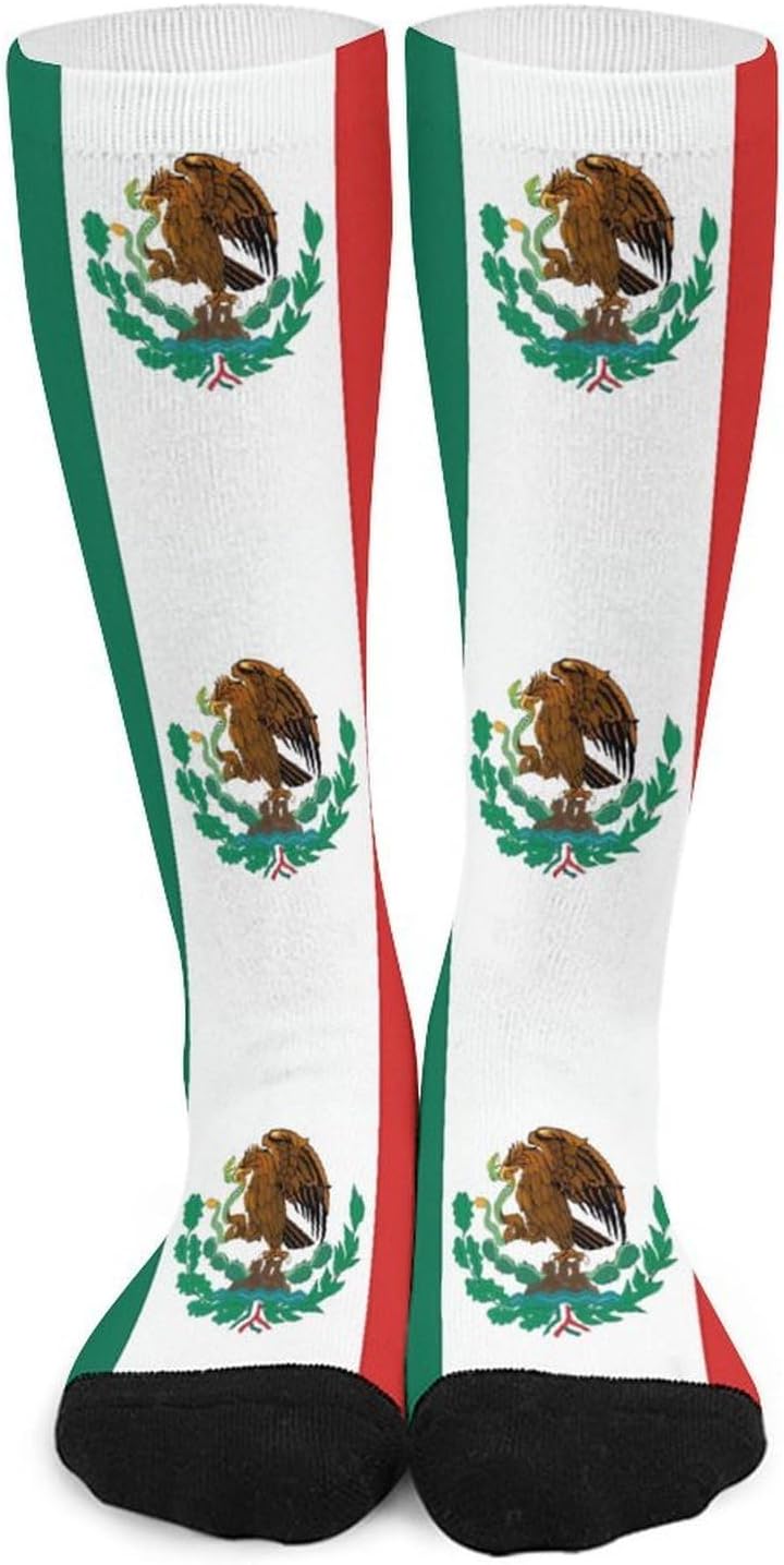 Flag of Mexico Knee High Athletic Socks Moisture Wicking