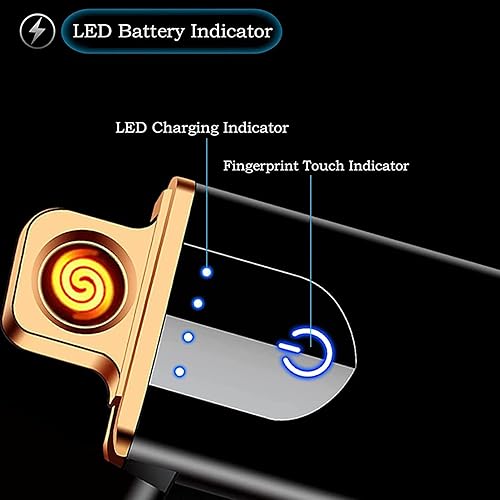Miniatura 5 de Encendedor electrónico, encendedor eléctrico inteligente, mini encendedor recargable por USB, encendido de doble cara, resistente al viento, sin