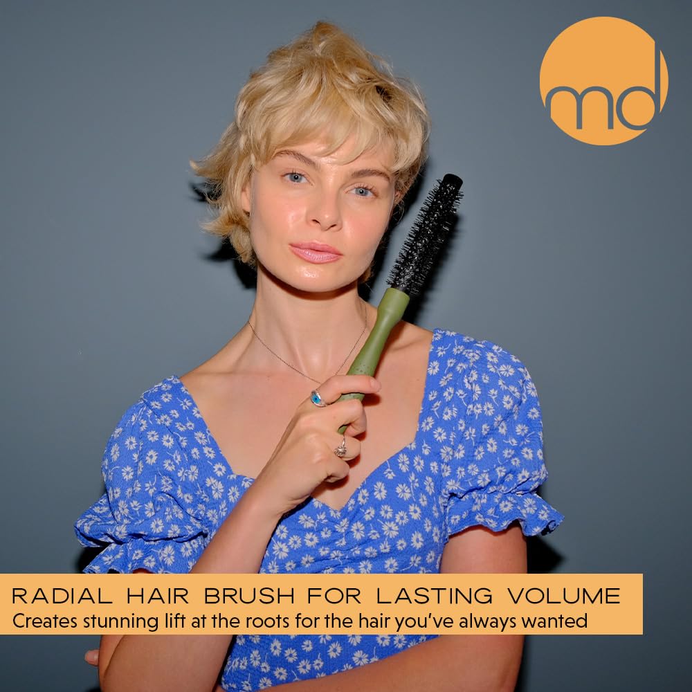 mdlondon BRUSH Radial 5 (19mm Dia. Barrel) Small Round Hair Brush to Lift & Define. Round Hairbrush for Blow Drying Very Short Hair. Blow Dry Brush - Image 2