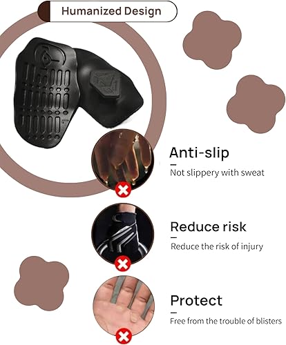 Miniatura 7 de Guantes de entrenamiento de goma de agarre fuerte para gimnasio, agarres antideslizantes para levantamiento de pesas, agarres ligeros para