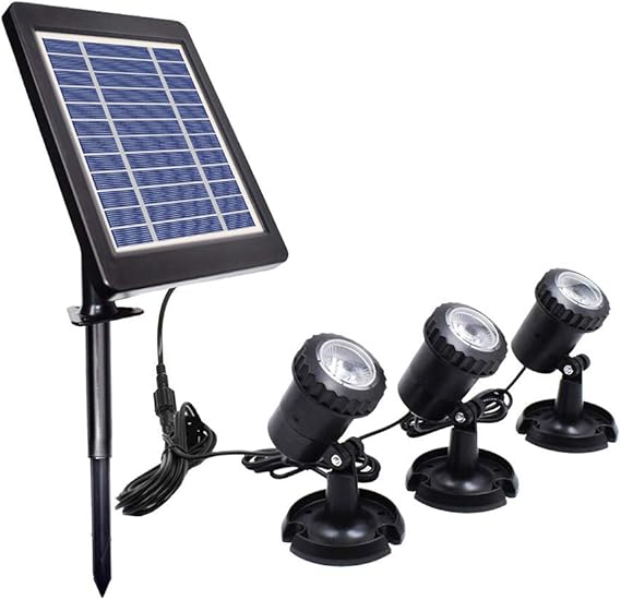 Image Solar Pond Lights Outdoor Spotlight Underwater Spotlights LED Submersible Lamp with 2 Modes for Pool, Pond, Garden, Yard, Wall,Pathway (3 Heads Warm White) Image Solar Pond Lights Outdoor Spotlight Underwater Spotlights LED Submersible Lamp with 2 Modes for Pool, Pond, Garden, Yard, Wall,Pathway (3 Heads Warm White)