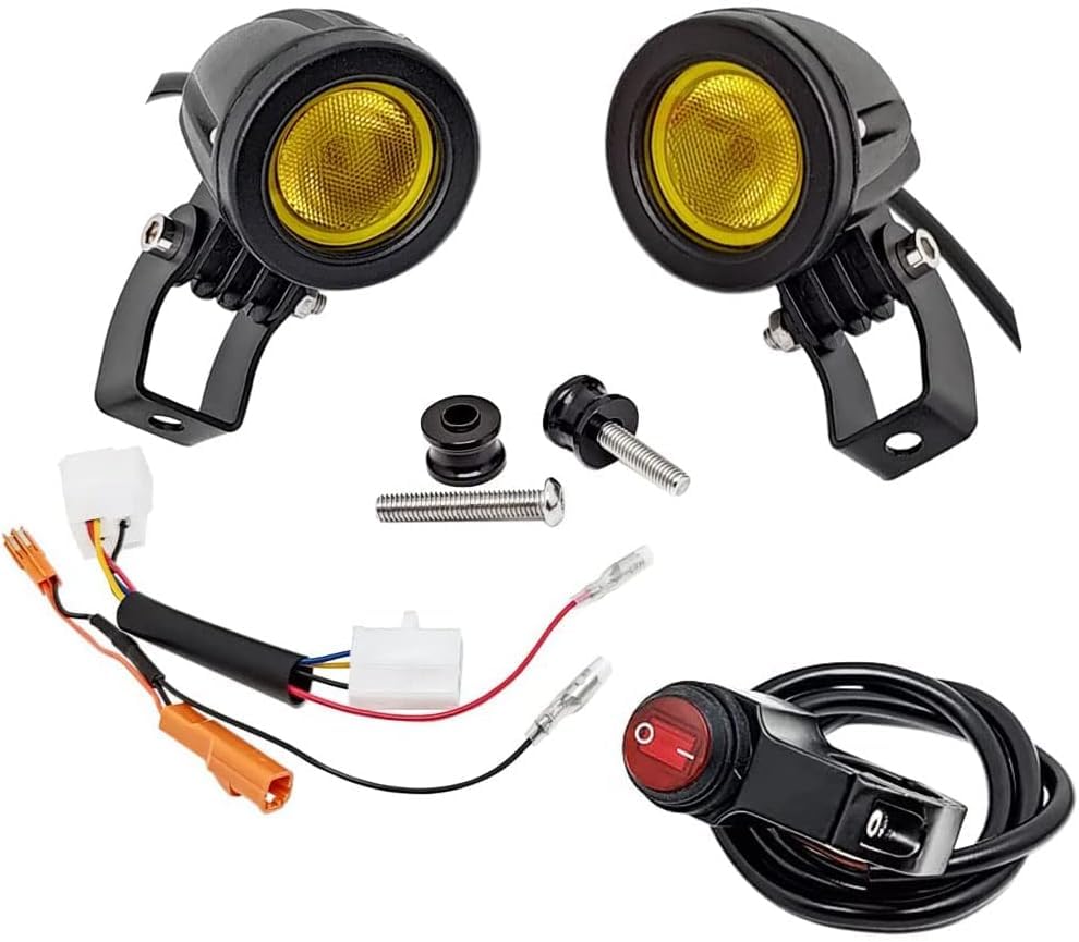 Fit For Honda CT125 Trail 125 Hunter cub (2019-2023) High Brightness Off-Road Driving LED Light Mounting Bracket Kit W/Wiring Harness (Yellow light)
