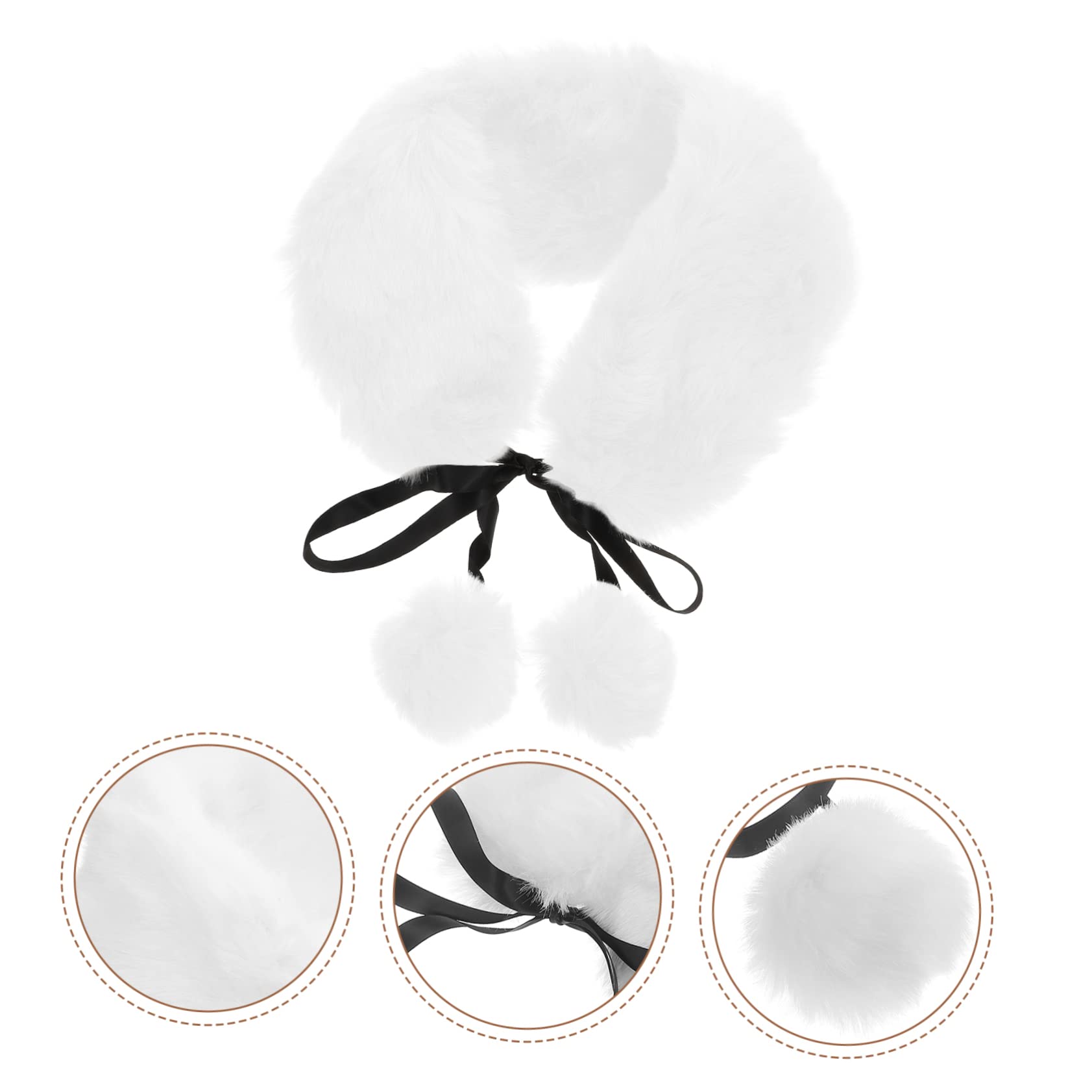 SOIMISS 3piezas Bufanda De Invierno Femenina De Peluche Cálida y Cómoda Cuello Decorativo De Bola Para Días Fríos Para Estudiantes y Uso Diario