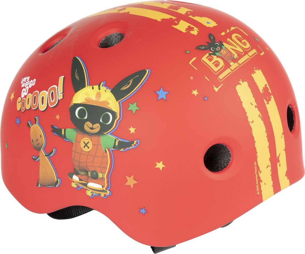 Casco street ciclo-skateboard bambino coniglietto Bing bici bicicletta (taglia S) 48-52 cm protezione rosso