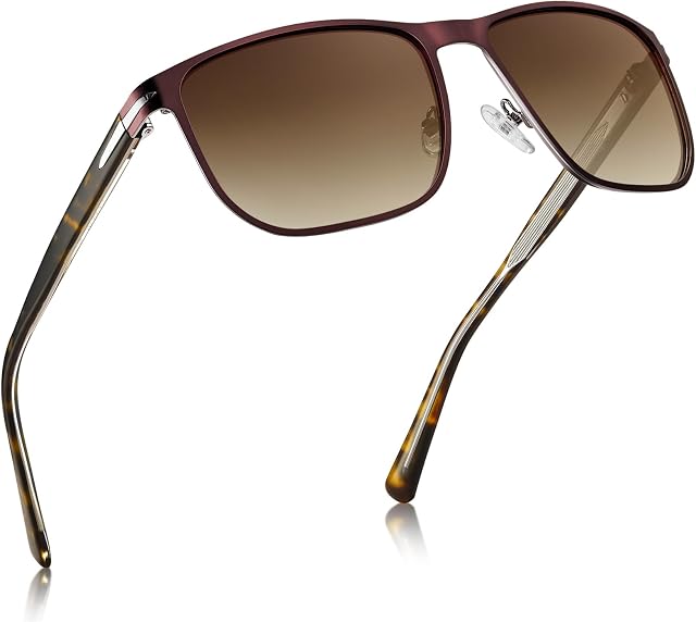 CARFIA Acetate & Lunettes de soleil pour hommes en métal polarisé UV Protection, Classic Mode Cool Driving Shades Daily CA5335