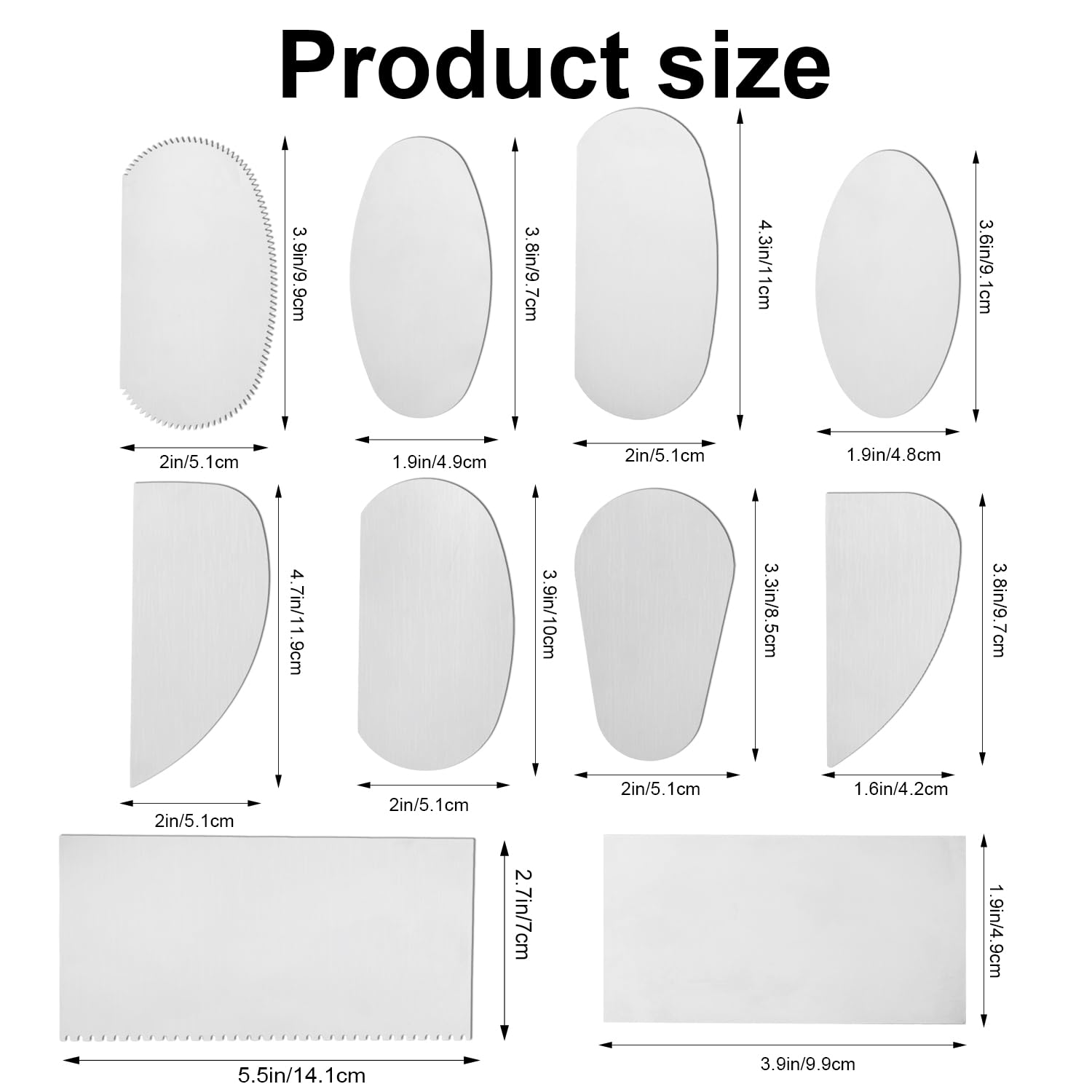 10pcs Pottery Scraper Tool, Stainless Steel Pottery Serrated Tool Metal Clay Scraper Ceramics Cutter Tools Sculpture Scraper Molding for Ceramic Sculpting Shaping Smoothing Crafts