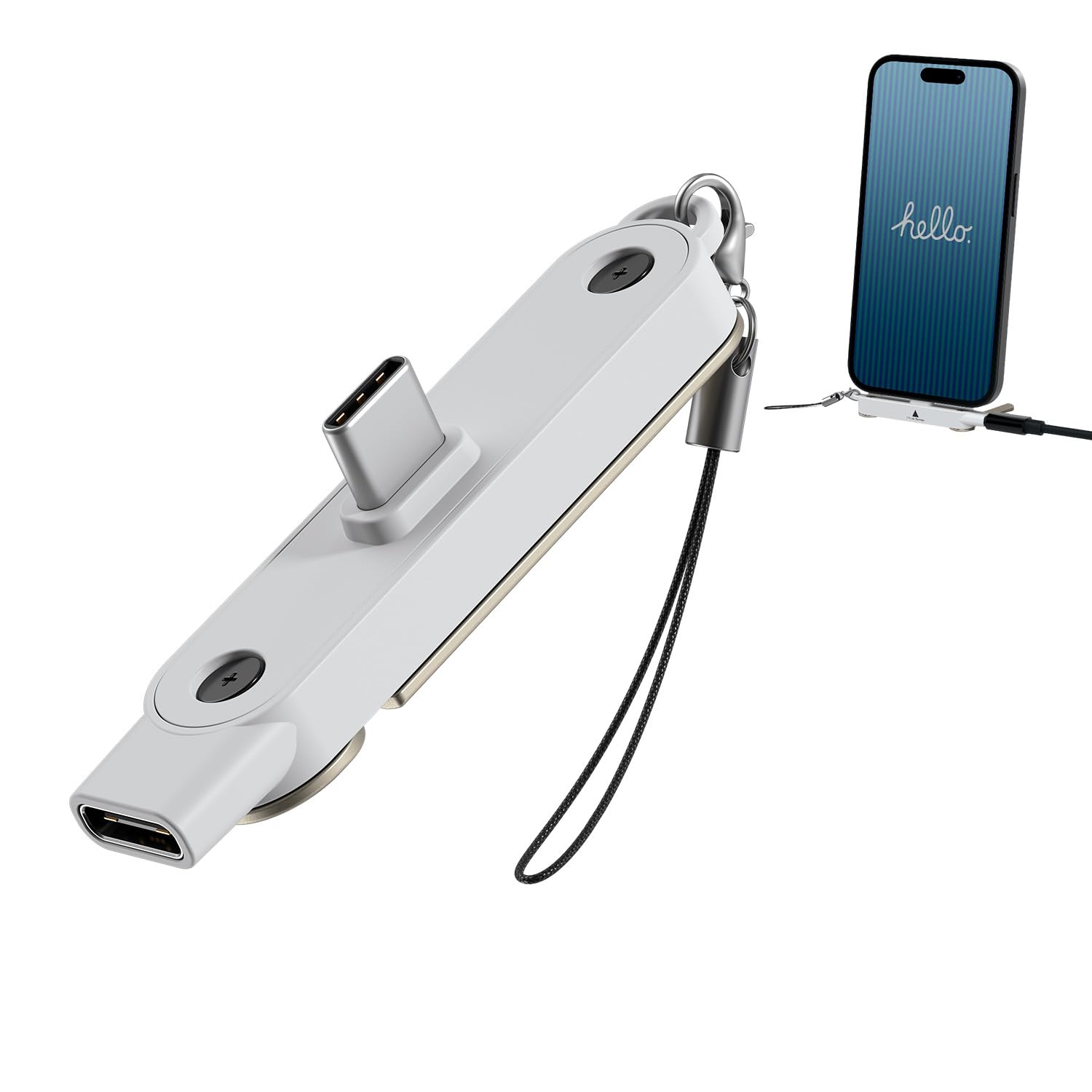 Portronics 240W Dockpin Type C to Type C Adapter with in Built Stand, Smart E-Marker Chipset, Pocket-Sized Connector, Compact Cable-Free Design, Compatible with Laptops, Smartphones, Tablets(White)-picture-19