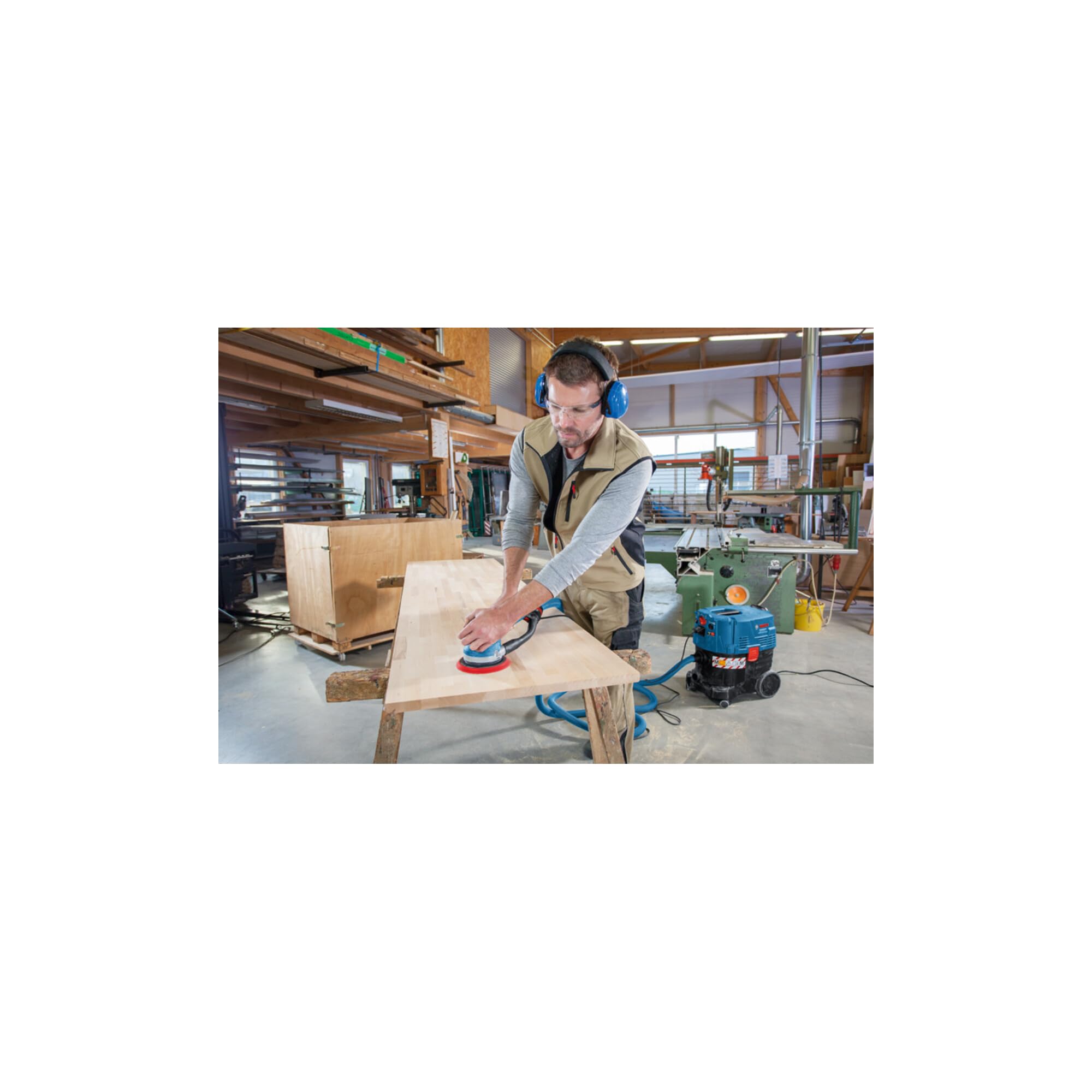 Bosch Professional Exzenterschleifer GET 75-150 (Leistung 750 W, Schleifteller-Ø: 150mm, L-BOXX)