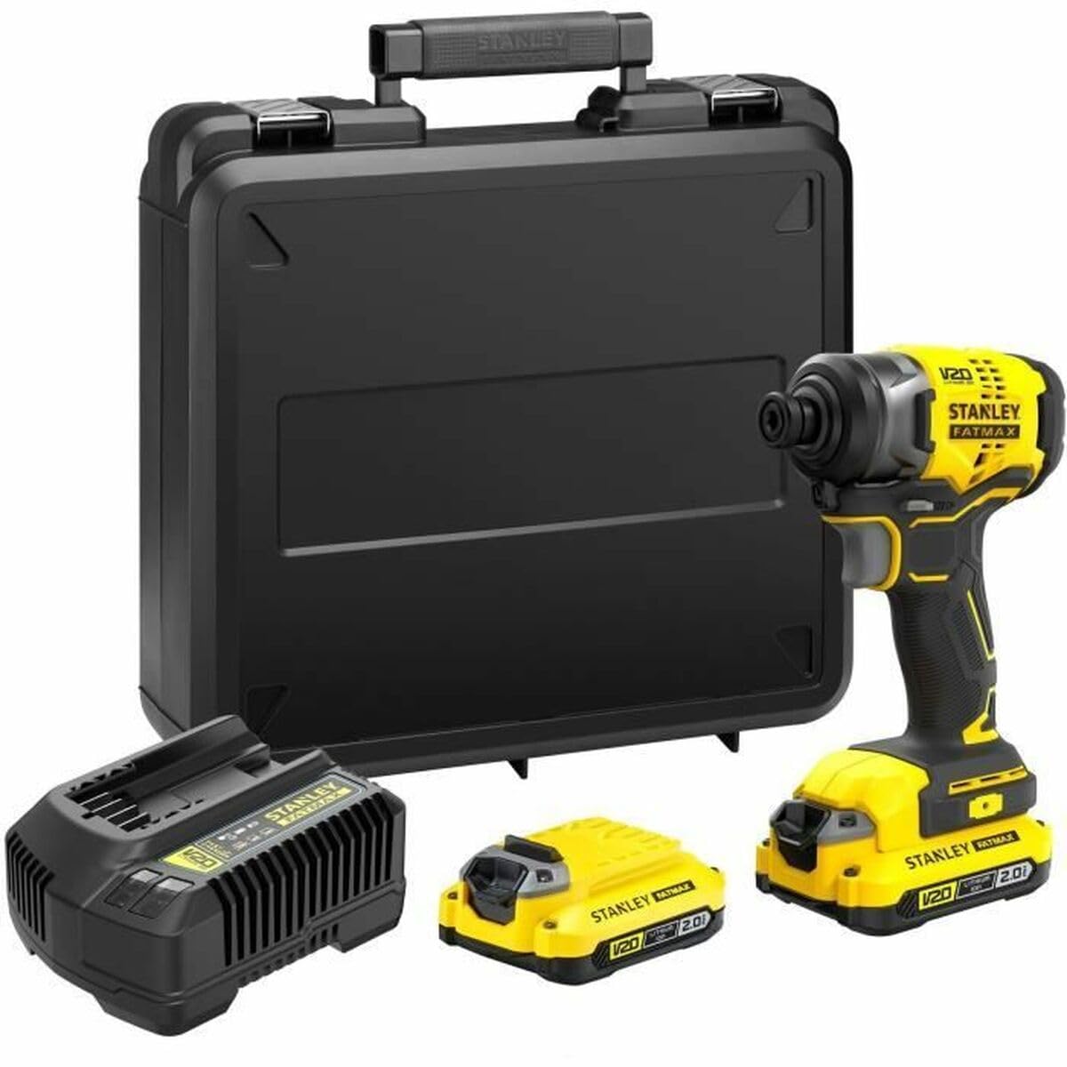 STANLEY FATMAX SFMCF810D2K-QW - Atornillador de Impacto 18V, Motor Brushless, 170 Nm 3500 ips/min, 1 Maletín 2 Baterías 2Ah 1 Cargador Gama FATMAX V20