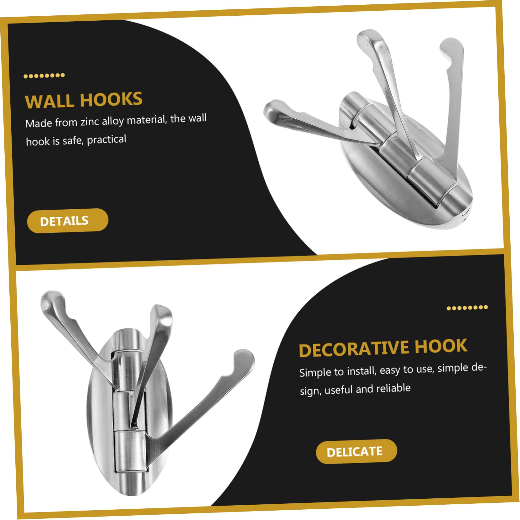 SHINEOFI 5 Piezas Gancho De Metal Giratorio Ganchos De Baño Gancho Giratorio Para Montaje En Pared Bath Baño Ganchos Metalicos Colgador De Toallas Colgadora De Toallas Aleación De Zinc
