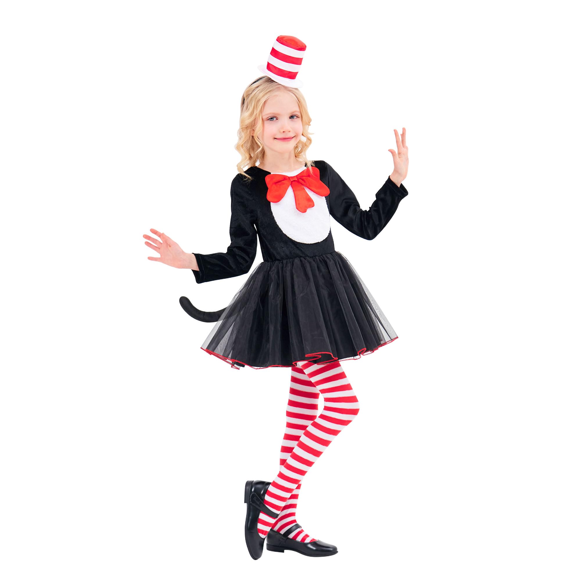 CosExpress World Book Day Costumes for Girls, World Book Day Costumes for Kids, Cat Costumes for Kids, Fancy Dress Up for Kids Story Book Character Costumes World Book Day Outfits Ideas