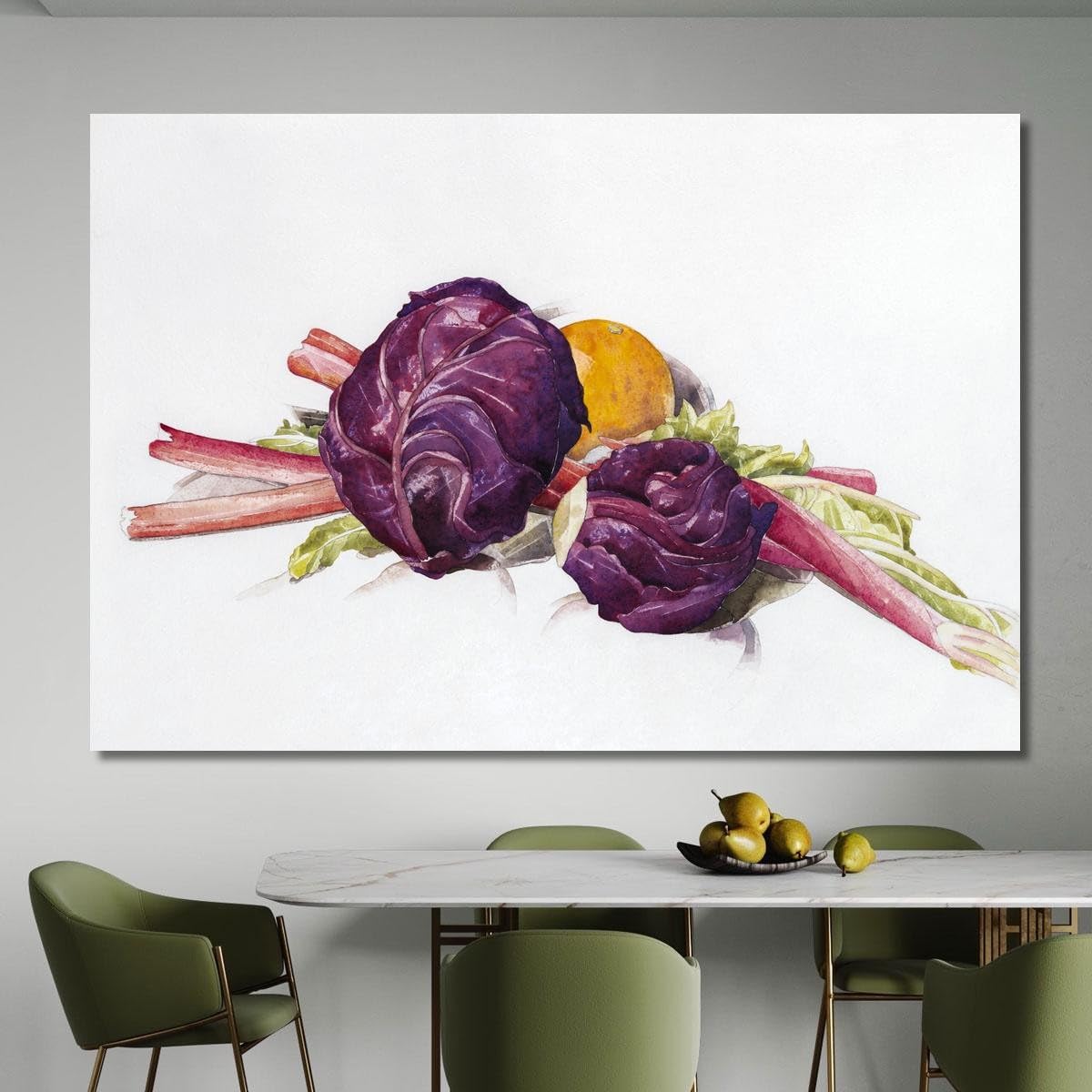 Charles Demuth, cdm41 Rotkohl Rhabarber und Orange, Druck auf Leinwand, Fine Art, gerahmt, fertig zum Aufhängen, hochwertig, 170 x 120 cm