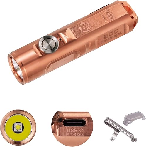 Miniatura 8 de RovyVon Linterna de llavero LED A2 G4 USB-C, 650 lúmenes altos, súper brillante con tamaño de bolsillo EDC, encendido momentáneo, modo de bloqueo,