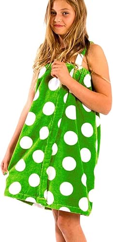 Toalla envolvente de spa para niñas y niñas grandes y pequeñas, envoltura corporal, piscina, playa y ducha, verde manzana, pequeña