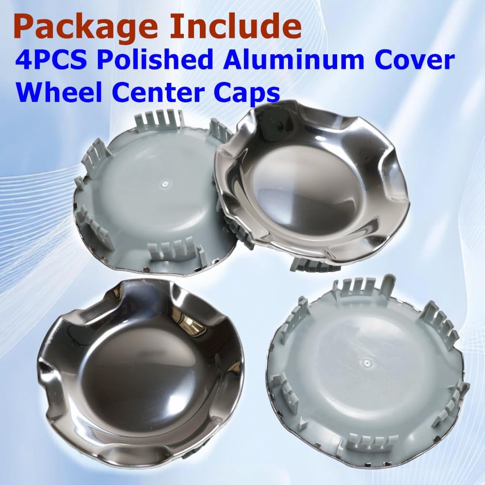 4PCS Polished Aluminum Cover Wheel Center Caps Hubcap Cover (20" 5-Spoke Wheels Only) Compatible with Chevrolet Silverado Avalanche Suburban Tahoe 2007-2014 Replace 9595152 9596007
