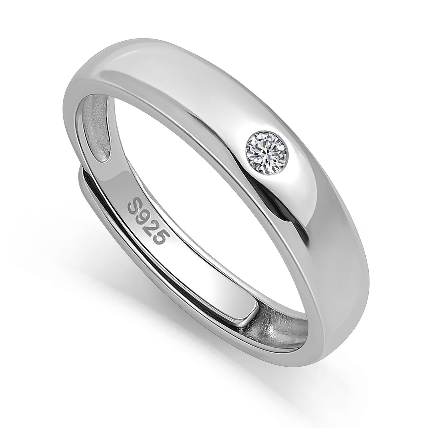 Meissa Alianza Anillos de Pareja Ajustables Plata de Ley 925 Anillo de Compromiso para Él y Ella Regalo San Valentín Cumpleaños Navidad, Hombres 4,5mm