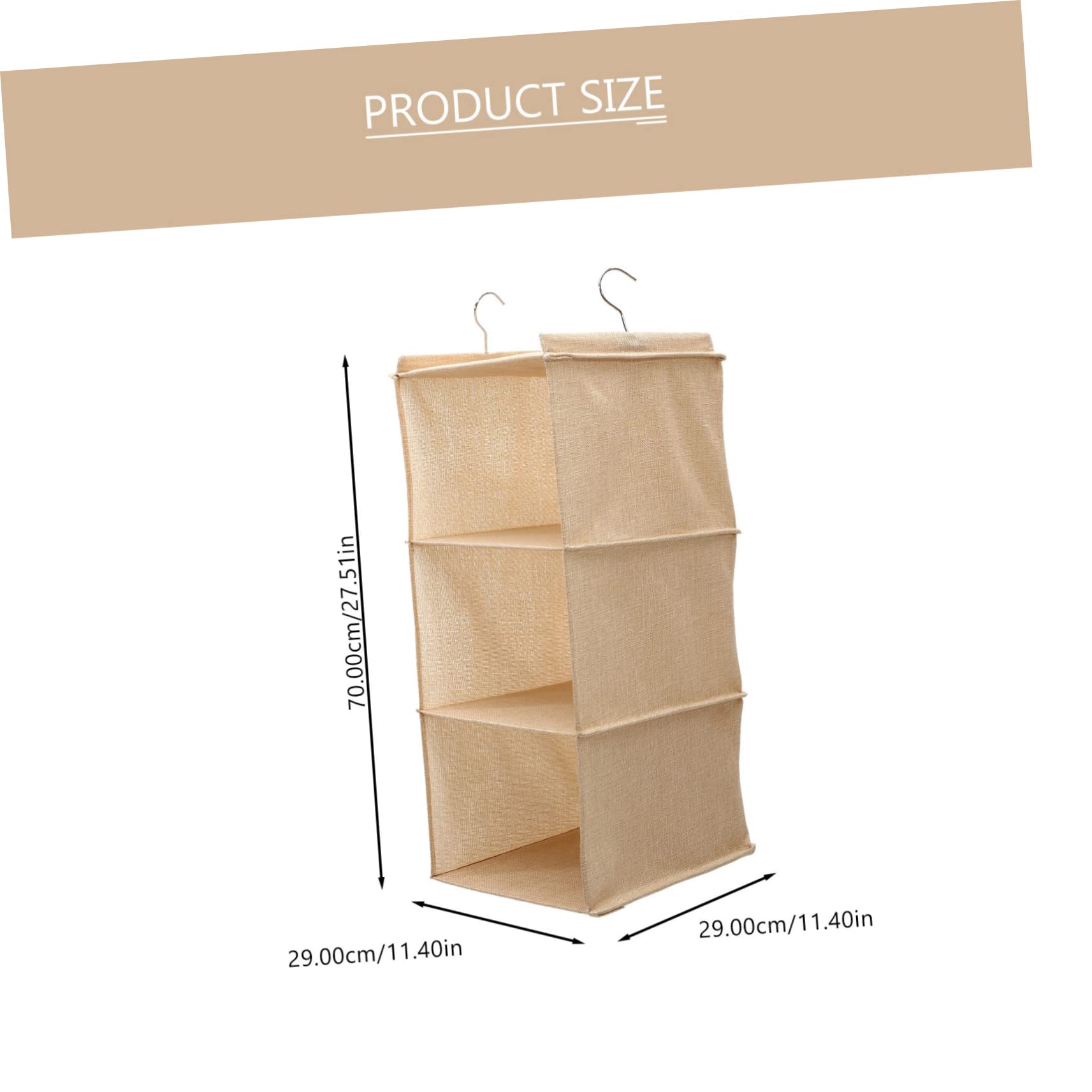 Beige Hängender Kleiderschrank Organizer, mit 3 Ablagen