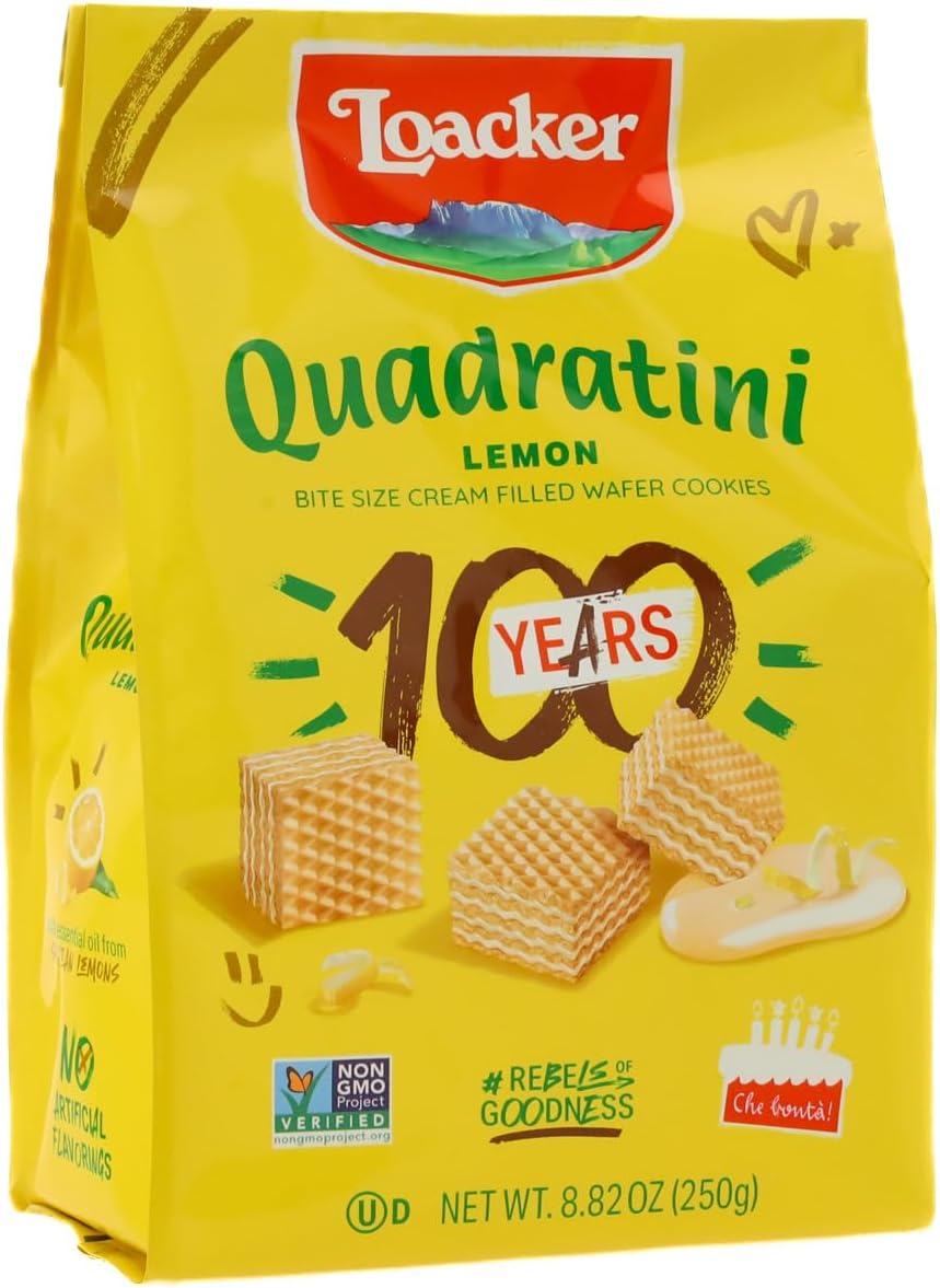 Loacker Quadratini Lemon Wafers, 8.83 oz