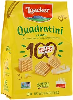 Loacker Quadratini Premium Lemon Wafer Cookies, 250g/8.82oz (37735)