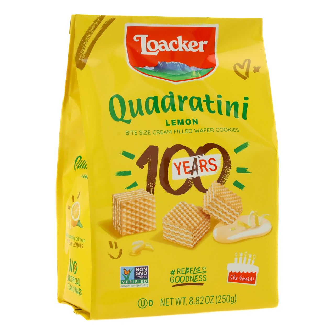 Loacker Quadratini Lemon Wafers, 8.83 oz