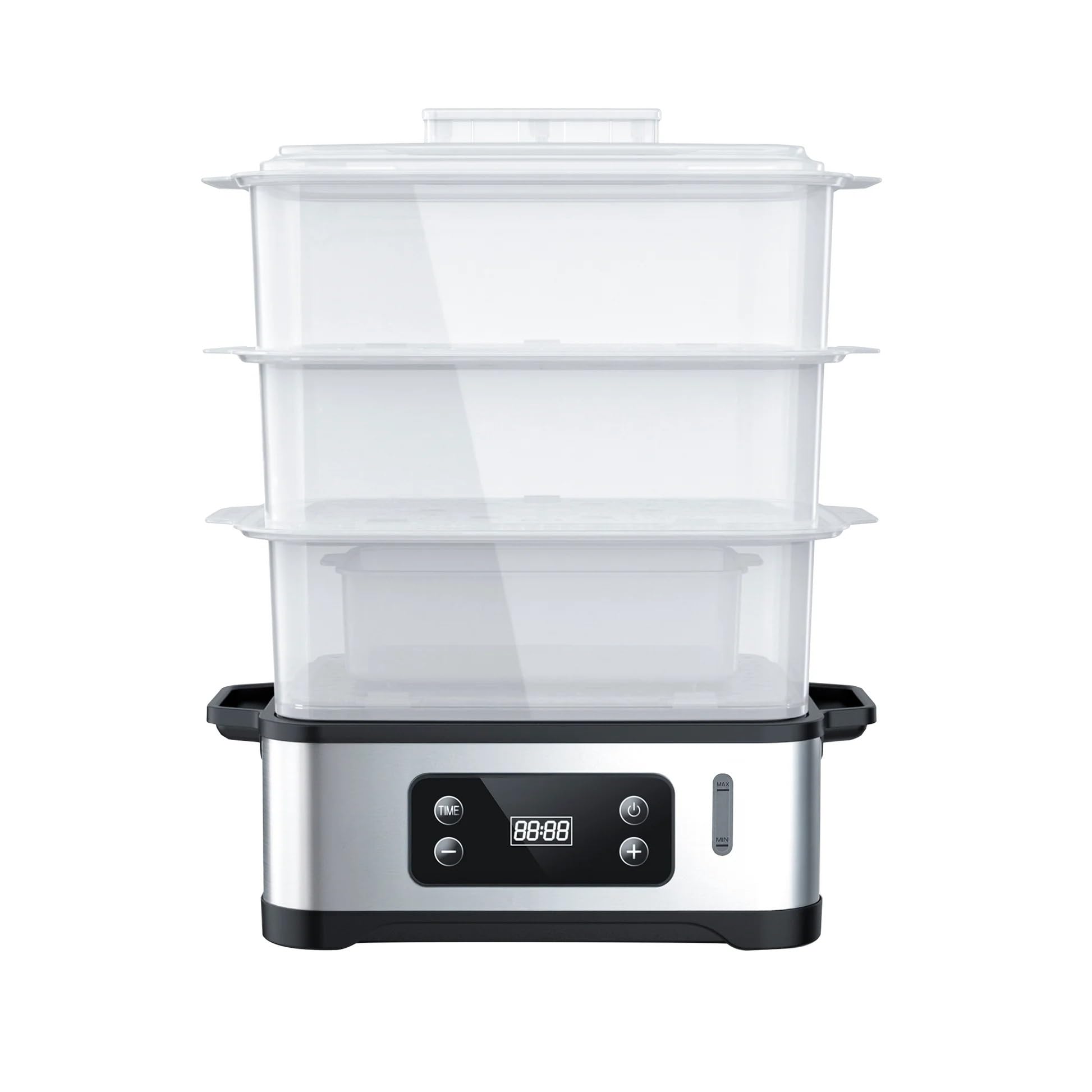 Ambiano Dampfgarer Edelstahl 1000 W 12,0 l 3 Ebenen BPA frei TÜV/GS
