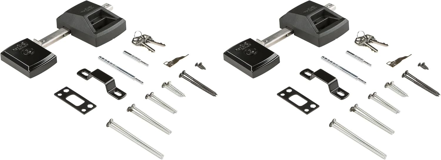 National Hardware N109-080 SmartKey Security Gate Lock, Keys Included, Coated with WeatherGuard Protection, Black