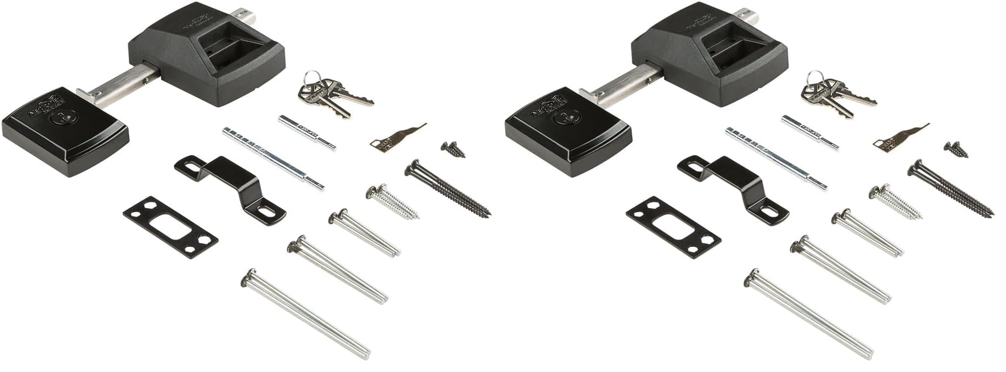 National Hardware N109-080 SmartKey Security Gate Lock, Keys Included, Coated with WeatherGuard Protection, Black (Pack of 2)
