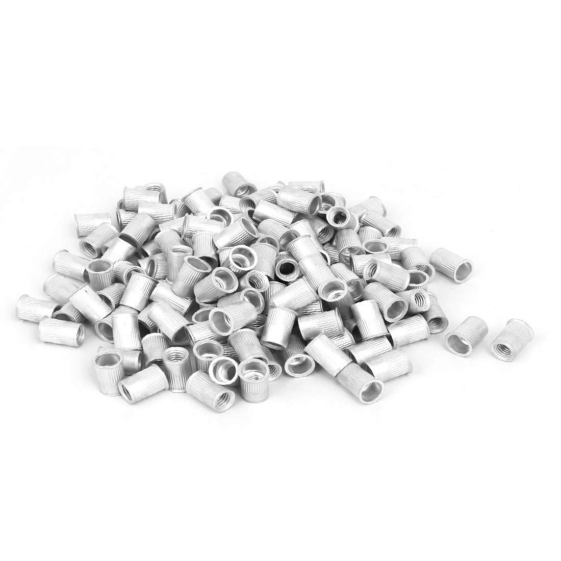 New Lon0167 M8x16.5mm Open Featured End Flat Reduced reliable efficacy Head Knurled Body Rivet Nut Insert 170pcs(id:c24 6a ba 4d7)