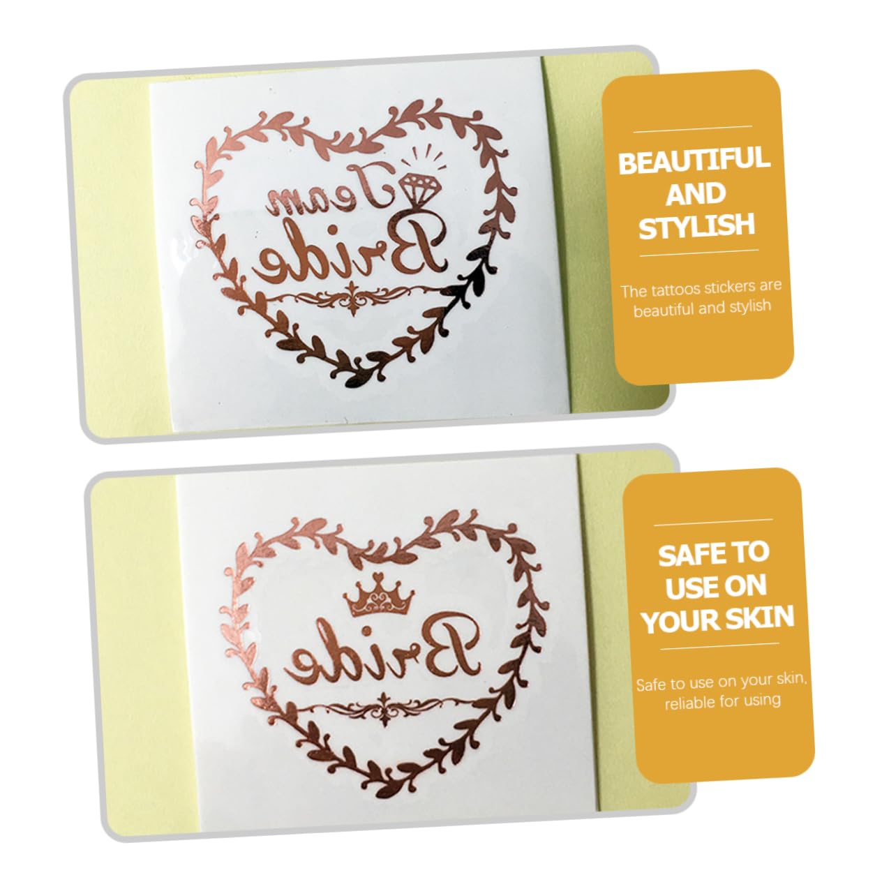 Healeved 200piezas Tatuajes Temporales De Bodas Stickers Para Novias y Damas De Honor Decoración De Fiesta Nupcial De Boda Pegatinas Creativas Para Celebraciones