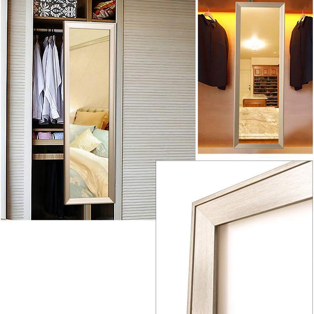 Mirror Wall-Mounted Dressing Full-Length Rotating Sliding Wardrobe Wardrobe Cabinet Telescopic Folding Fitting White 120 * 40Cm