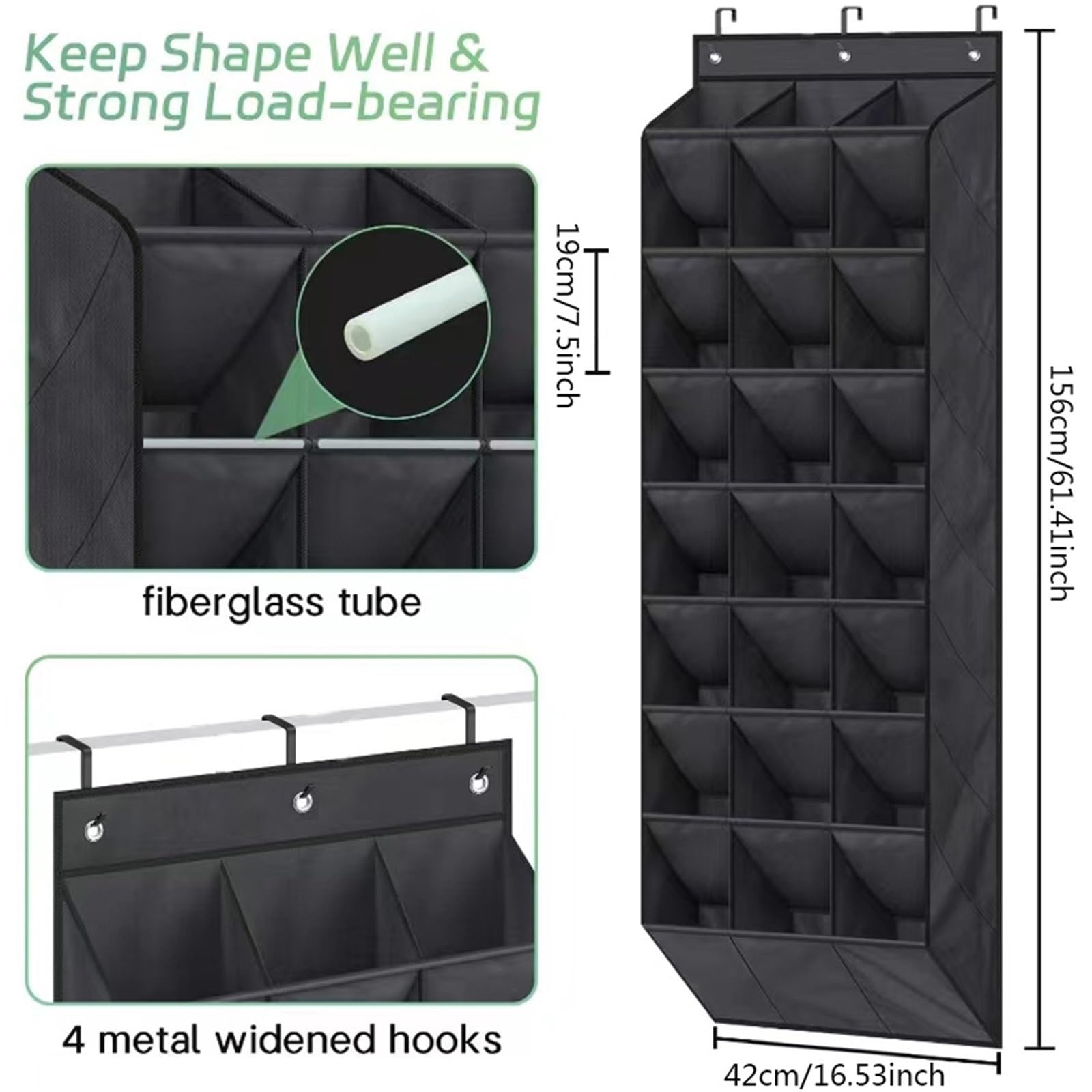 Organizador de Zapatos sobre la Puerta, Estante de Almacenamiento Colgante Oxford Resistente