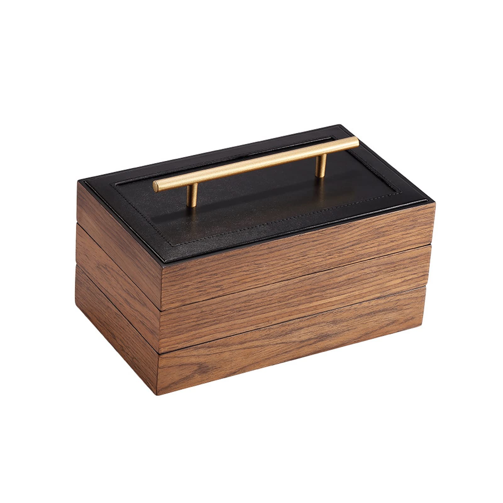 Joyero Retro De Madera Maciza para Mujer, Organizador De Joyas De Tres Capas, Expositor De Pendientes, Collares, Pulseras Y Anillos.
