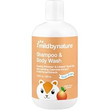 MILD BY NATURE Tear-Free Baby Shampoo & Body Wash, Peach, 12.85 fl oz 380 ml