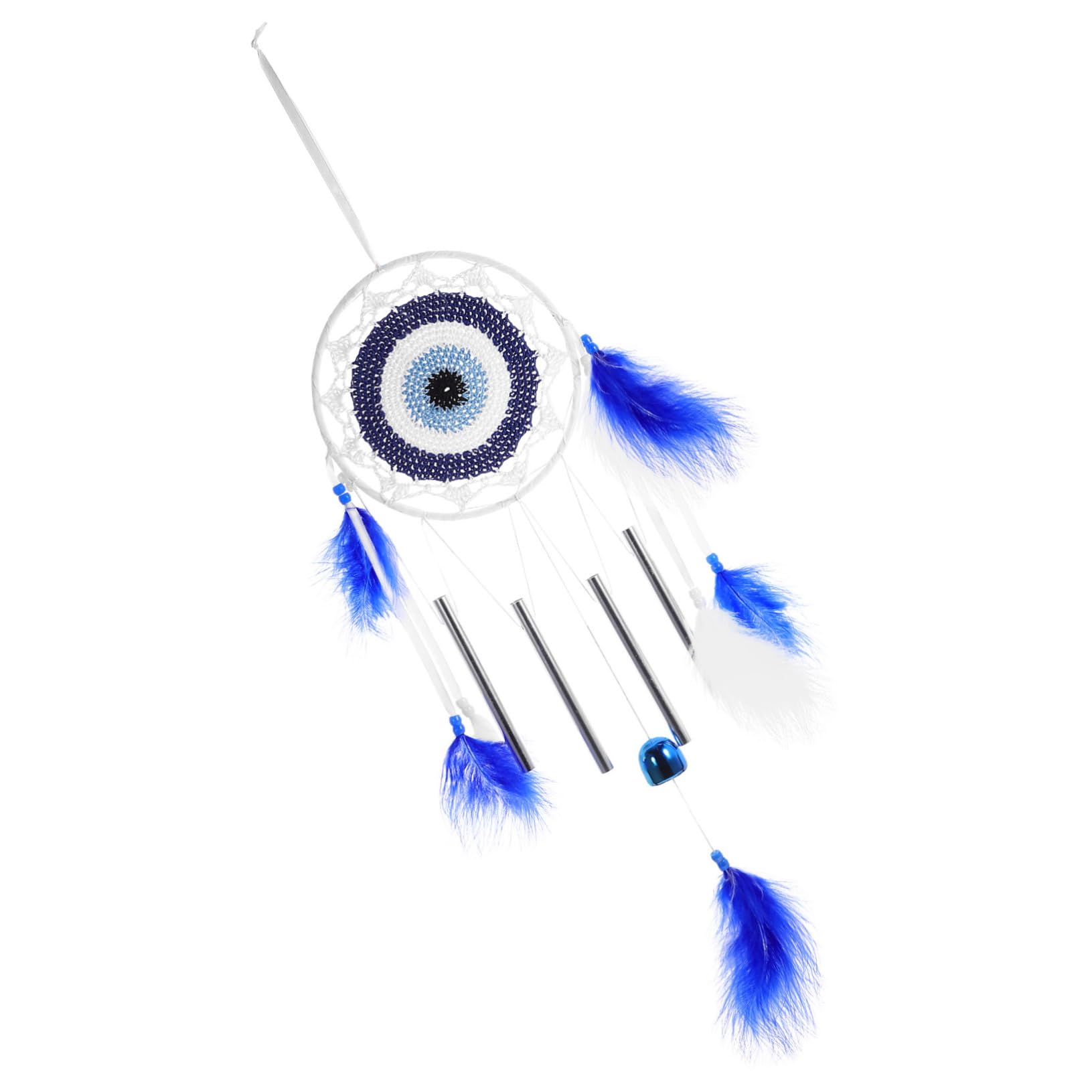 PRETYZOOM Evil Hanging Dreamcatcher with Chime Tube Decorative Wall Adorn for Home Office Bedroom Living Room Easy to Hang for Parties and Daily Decor Woven