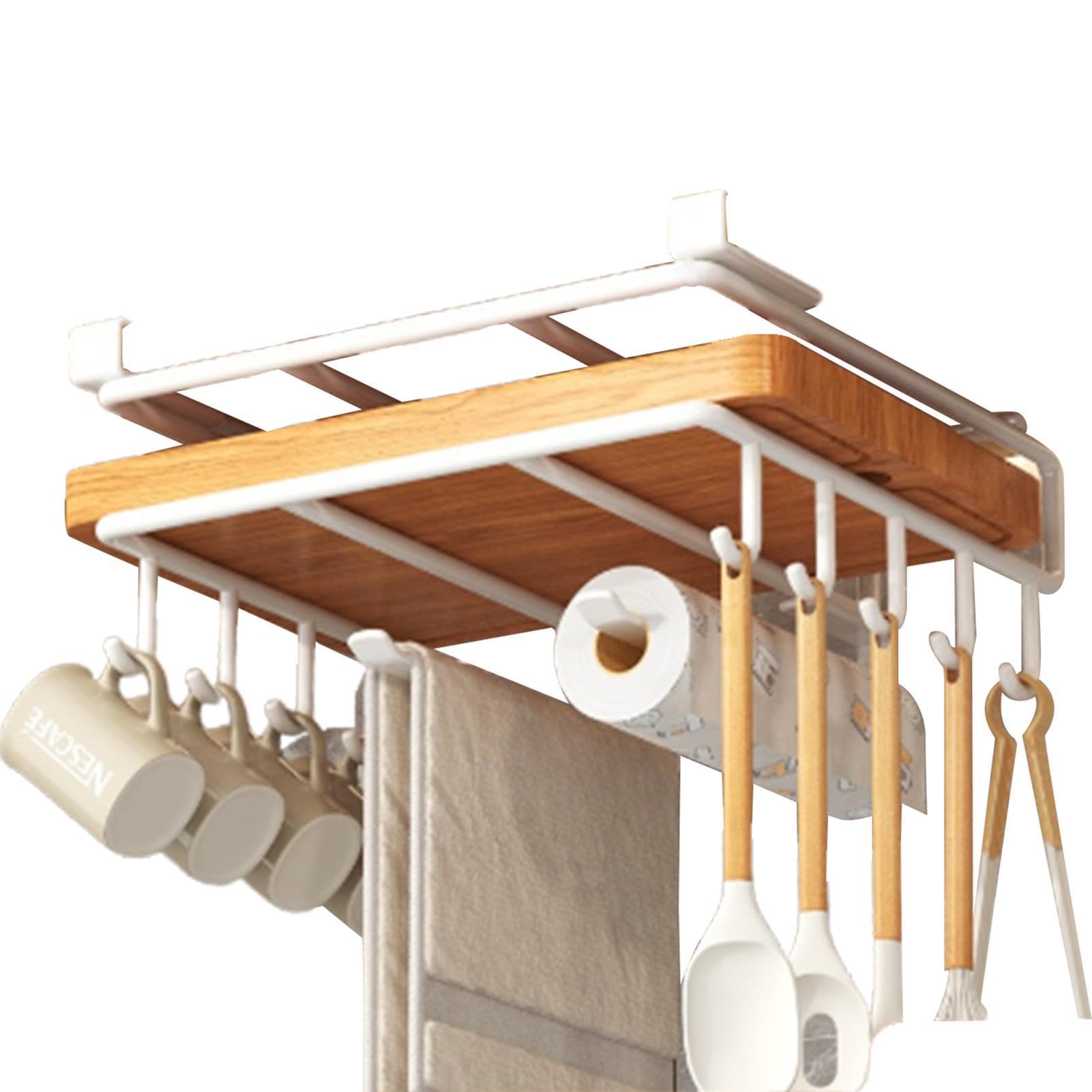 Soporte para tabla de cortar bajo armario, colgador de toallas de cocina de gran capacidad