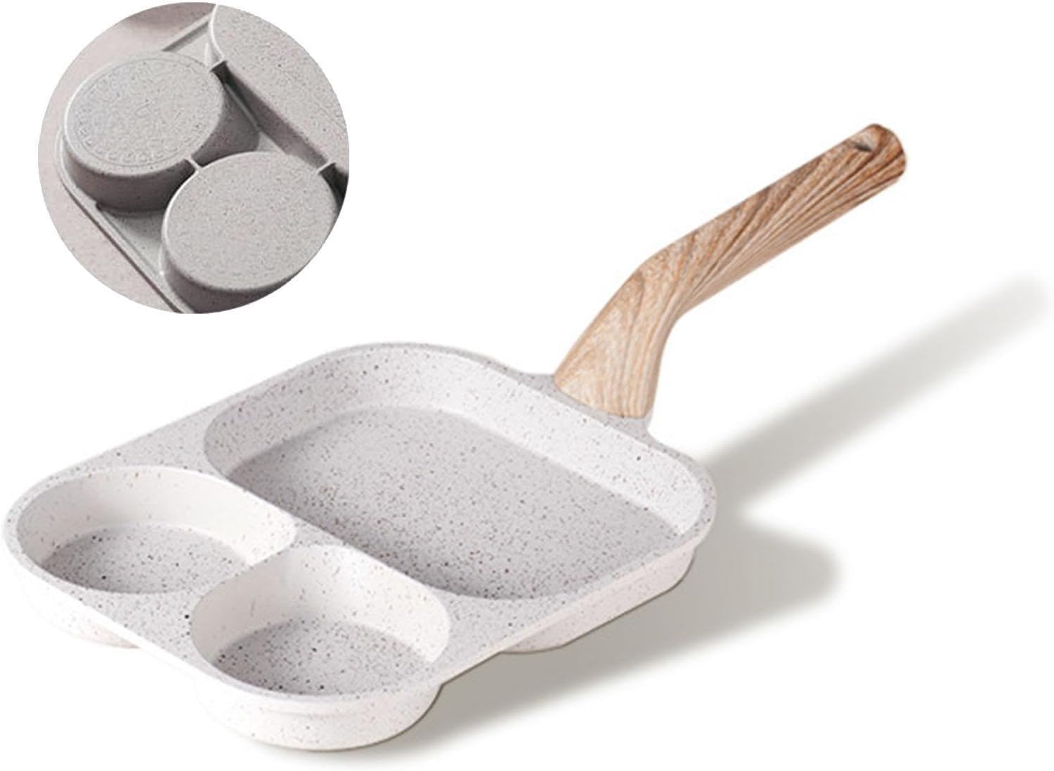 Egg Skillet for Breakfast 3 Cup Egg Pan Omelette Pan Breakfast Maker Egg Cooker Pan Nonstick Pan for Cooking Vegetable Burger