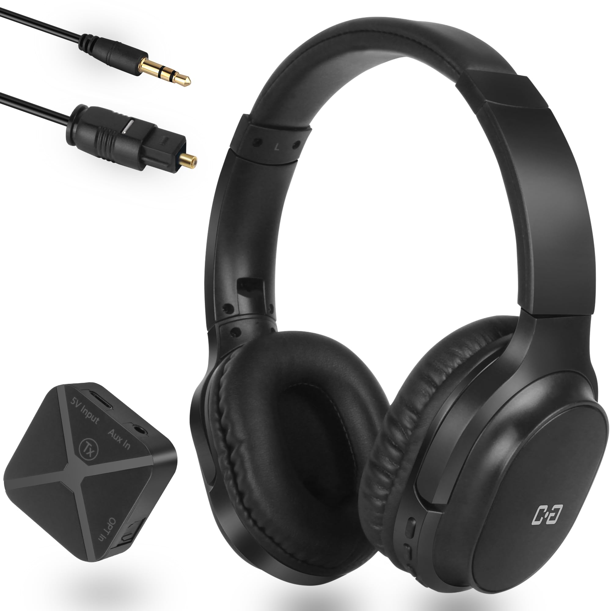 Photo 1 of *** Transmitter connector missing
FOR PARTS***

Wireless Headphones for TV Watching, 2.4G RF Headset for Seniors, Optical & 3.5mm Connection Transmitter, Plug-n-Play 100ft Range 48H Playtime, No Delay, Easy Setup, Gift for Parents and Elderly