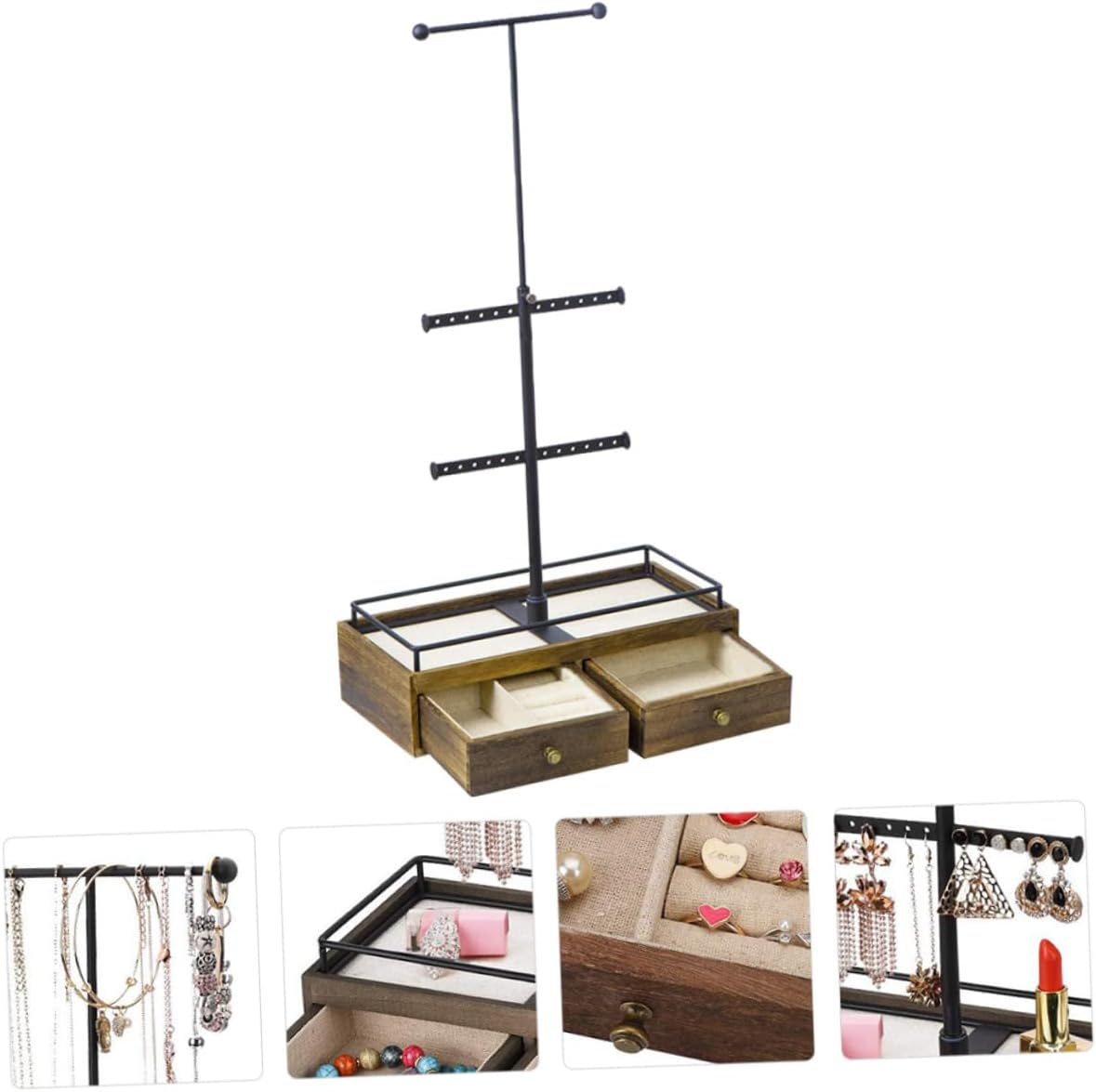 Multi Vintage Jewelry Display Rack Organizer for Earrings Necklaces Bracelets Elegant Decorative Holder for Parties Personal Collections