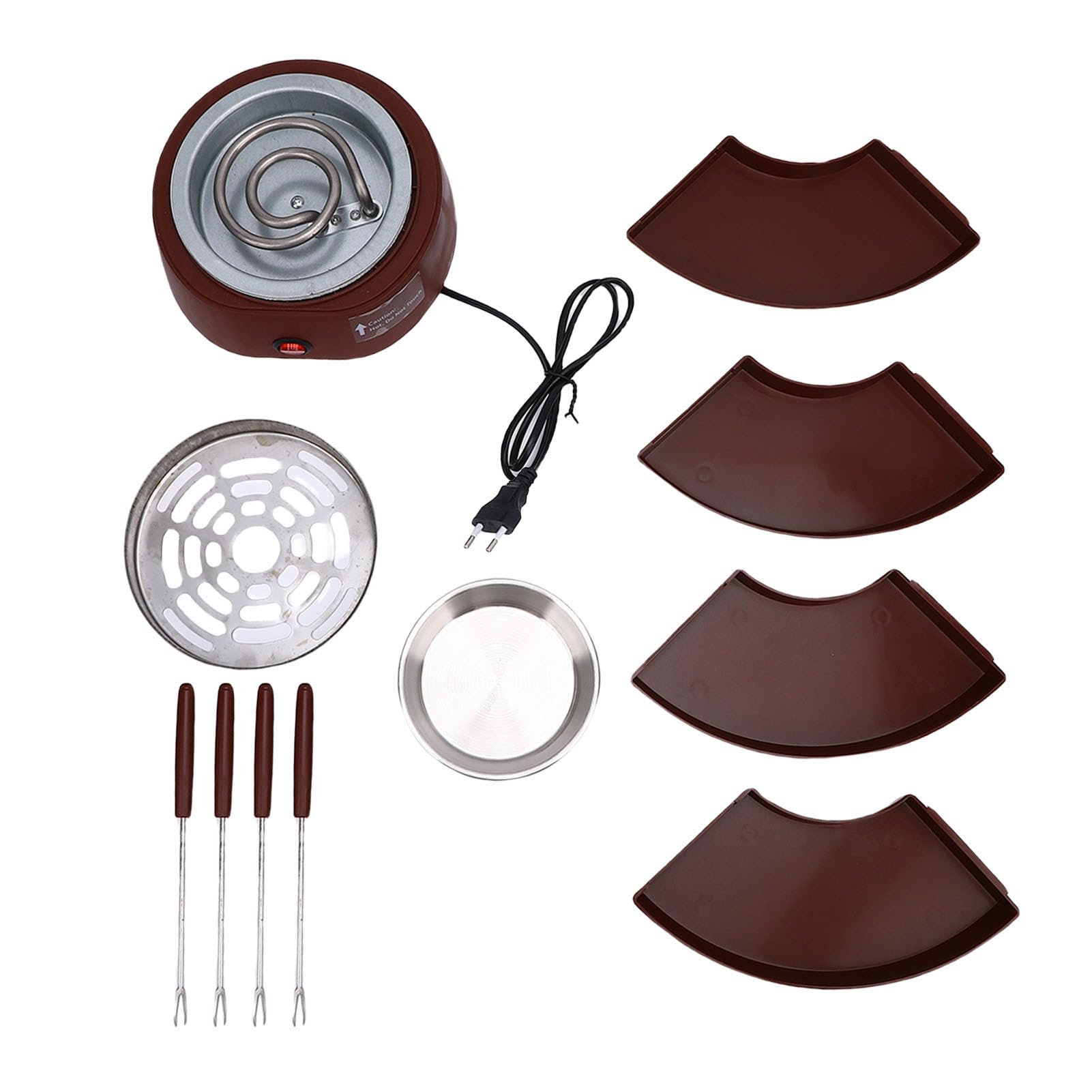 Greensen 2 in 1 Elektrischer Smores Maker Tisch Röster Schokoladenfondue Topf 4 Röstgabeln EU-Stecker 220 V