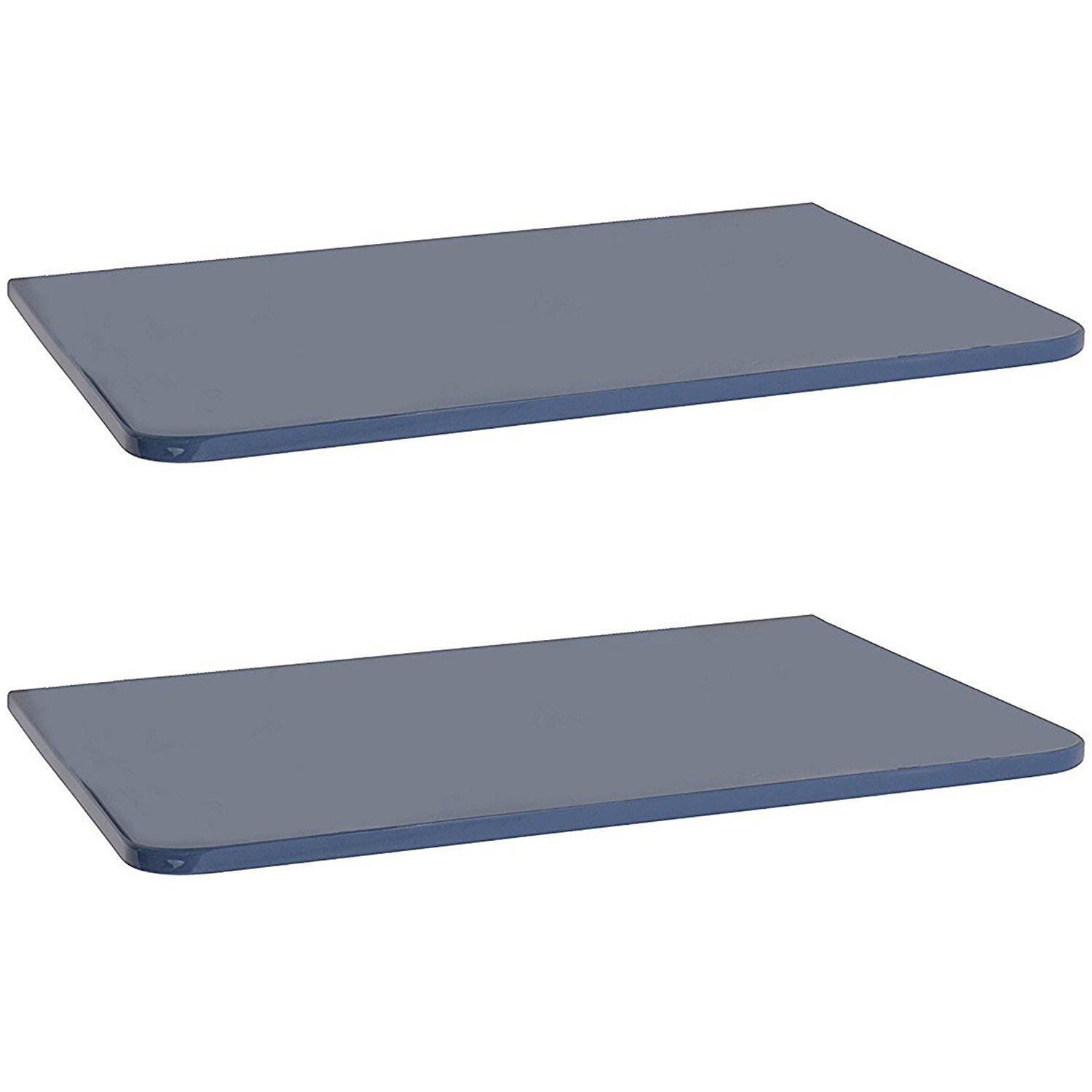 Klaxon Glass Set Top Box Stand12 * 9 InchesBlue Pack of 2 (Without Railings) Amazon.in