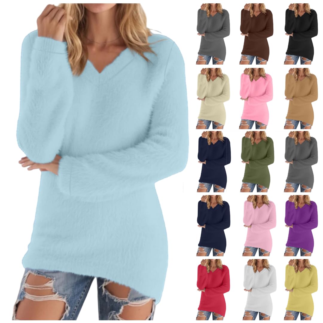 Huytertdr Women's Sky Blue Jumpers