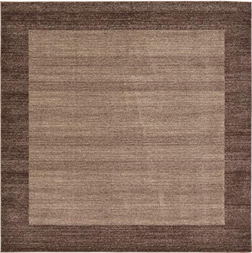Image of Unique Loom Del Mar Collection Area Rug - Abigail (7' 10 inch Square, Light Brown / Beige)