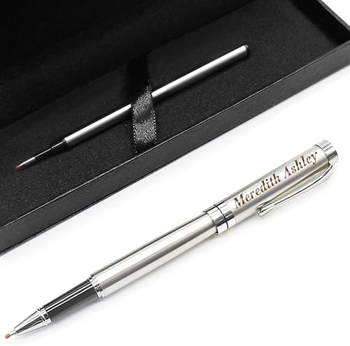 Vista 30 de Aolun Bolígrafos personalizados, bolígrafo grabado personalizado con tu nombre o mensaje, repuesto mediano recargable, regalos personalizados
