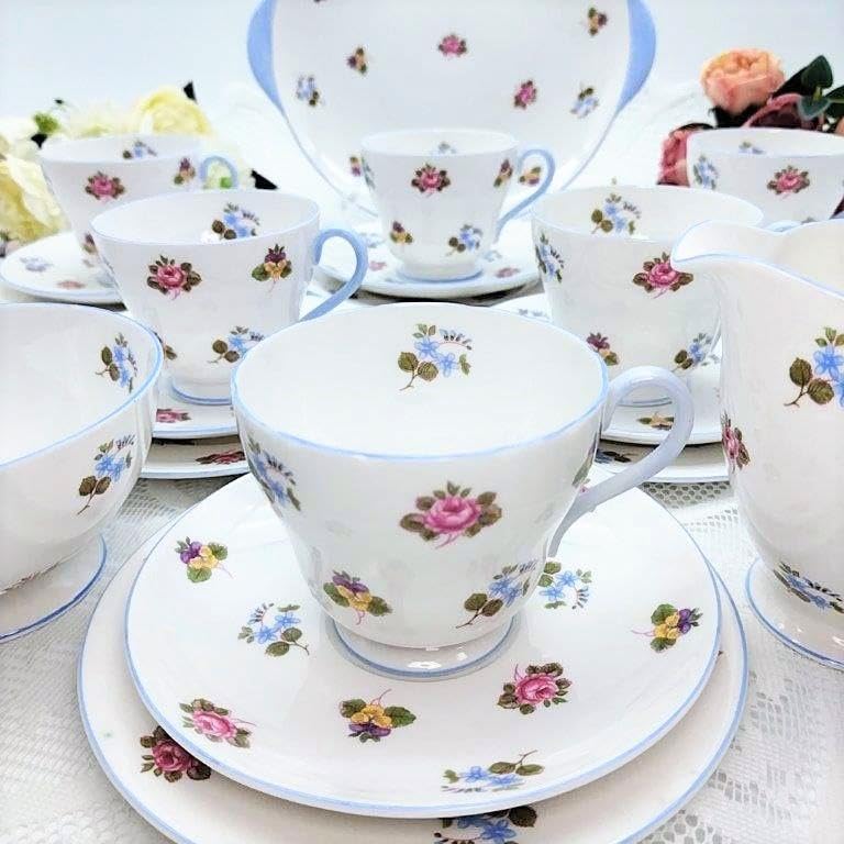 ☆激レア☆ シェリー パンジー ローズ 勿忘草 トリオ 1客 カップ