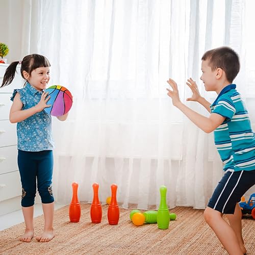 Miniatura 6 de Bottles N Bags Mini baloncesto (paquete de 5) baloncesto pequeño para niños, baloncesto de 7 pulgadas, pelotas de juego para interiores y