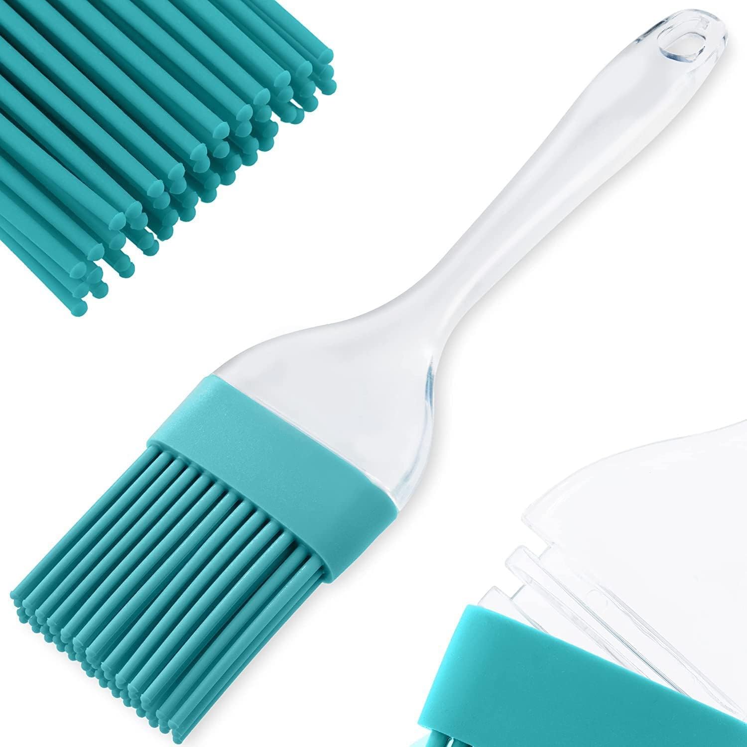 Flour Butter Chocolate Silicon Pastry Multi Purpose Basting Brush Set Stainless Steel Silicone Bristles for BBQ/Grilling/Pastry/Turkey Baster BPA Free Blue