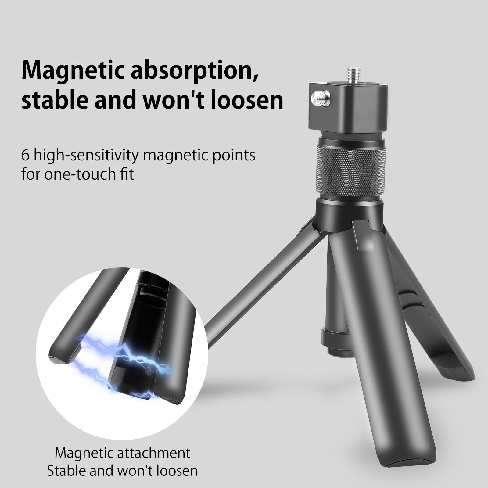 Trípode giratorio con mango de tiempo para Insta 360 X5/X4/X3 DJI Pocket 3/Go Pro, trípode de escritorio, cámara de acción, palo selfie