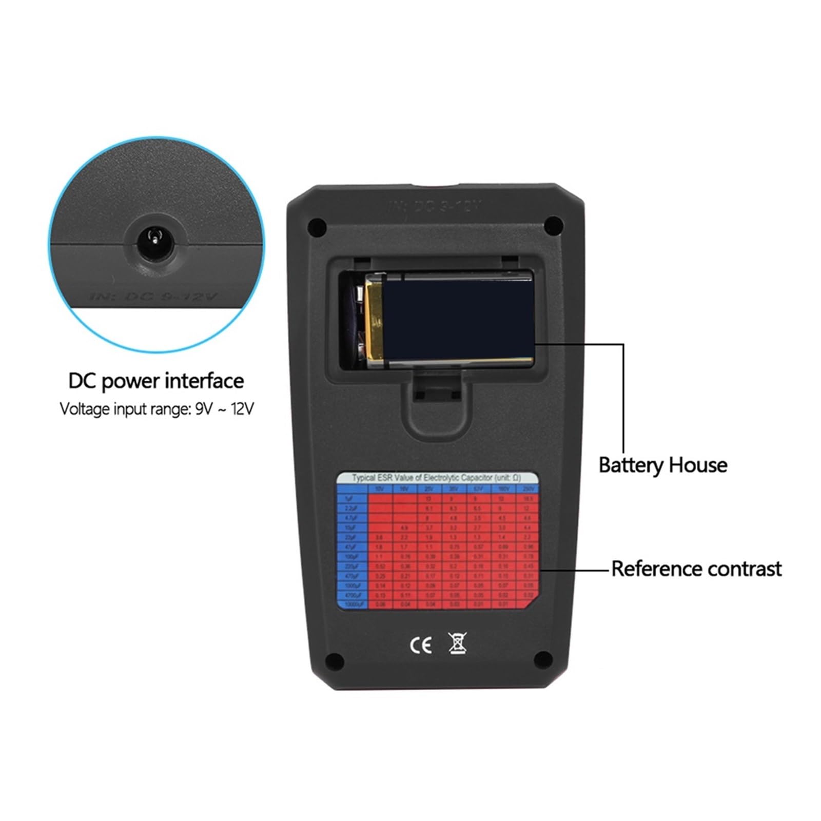 Multi-purpose Transistor ESR/SMD Tester Smart Diodo Triodo Misuratore Di Resistenza LCD Test MOS/PNP/NPN Lettura Rapida Accurata Facile(ESR02PRO-Test clip-01)