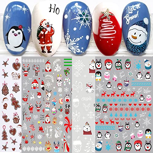 10 Sheets Christmas Nail Art Stickers